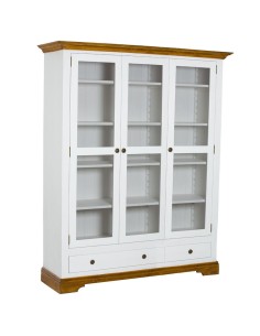 Witryna drewniana trzydrzwiowa w stylu prowansalskim