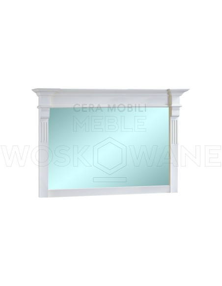 BIAŁE LUSTRO Z RAMĄ Z DREWNA 120