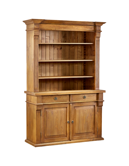 STYLOWY DREWNIANY KREDENS Z PÓŁKAMI