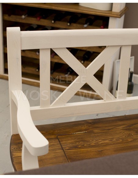 WOSKOWANA Ławka z podłokietnikami