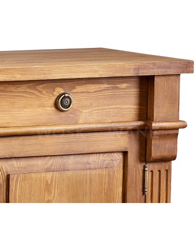 KOMODA Z DREWNA 2 SZAFKI 4 SZUFLADY