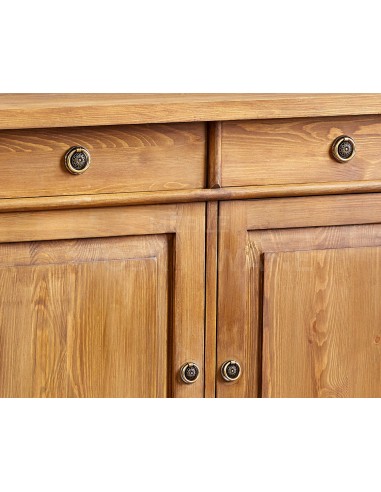 KOMODA Z DREWNA 2 SZAFKI 4 SZUFLADY