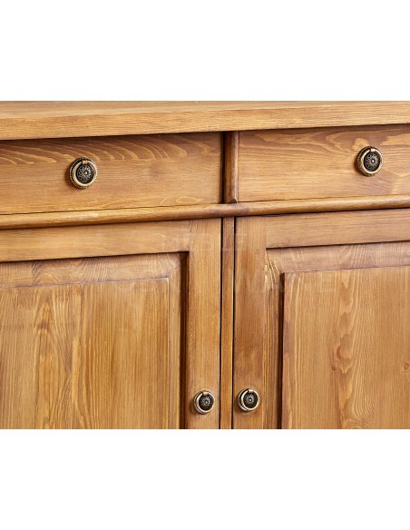 KOMODA Z DREWNA 2 SZAFKI 4 SZUFLADY