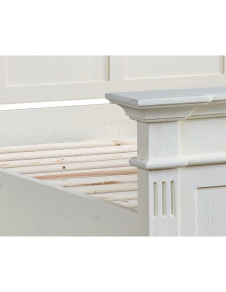 BIAŁE ŁÓŻKO Z DREWNA 120