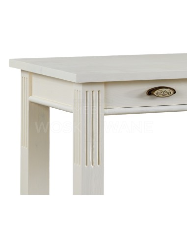 BIAŁE BIURKO Z DREWNA LITEGO 1 SZAFKA