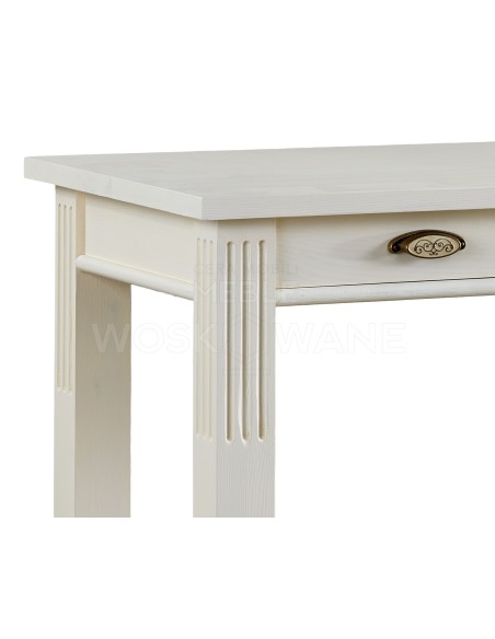 BIAŁE BIURKO Z DREWNA LITEGO 1 SZAFKA