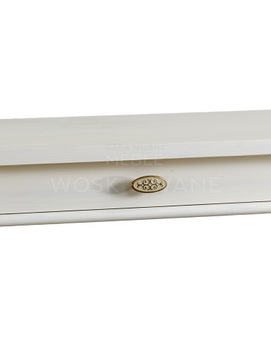 BIAŁE BIURKO Z DREWNA LITEGO 1 SZAFKA