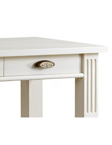 BIAŁE BIURKO Z DREWNA LITEGO 1 SZAFKA