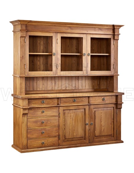 STYLOWY DREWNIANY KREDENS 2 SZAFKI  4 SZUFLADY