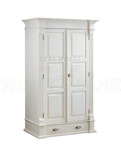 Stylowa biała dwudrzwiowa szafa z drewna